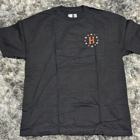 Size XL Huf Mens Black Crew Neck Everyday Comfort Graphic Print T-Shirt - Picture 1 of 4